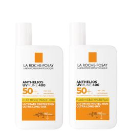 Anthelios UVMune 400 «Невидимий флюїд» — сонцезахисний крем без аромату, SPF SPF50+, набір із двох засобів