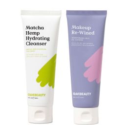 Набір KraveBeauty з зволожуючим засобом для вмивання з матча та конопель та засобом для зняття макіяжу Re-Wined