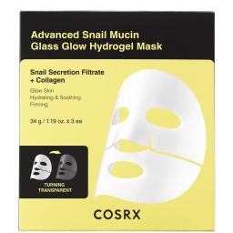 COSRX Гідрогелева маска Advanced Snail Mucin Glass Glow, 3 шматки