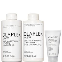 Olaplex Шампунь No.4 Fine + кондиціонер No. 5 + живильна маска Weightless у розкішному форматі (безкоштовно)