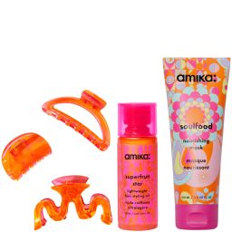 amika Дорожній набір — олія Superfruit 20ml + маска Soulfood 100ml + затискачі Amika Claw Clips